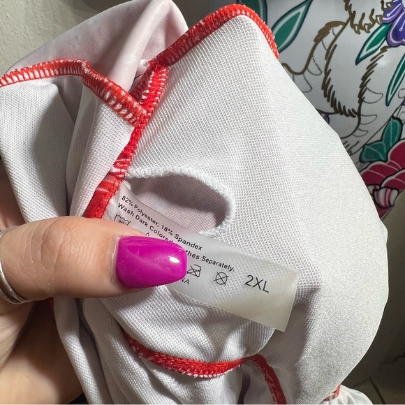 Orange Floral One Piece Swim Suit - Picture 4 of 4